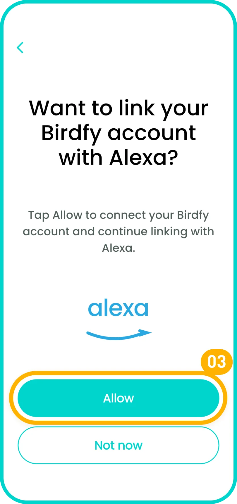 Allow Birdfy to link with Alexa